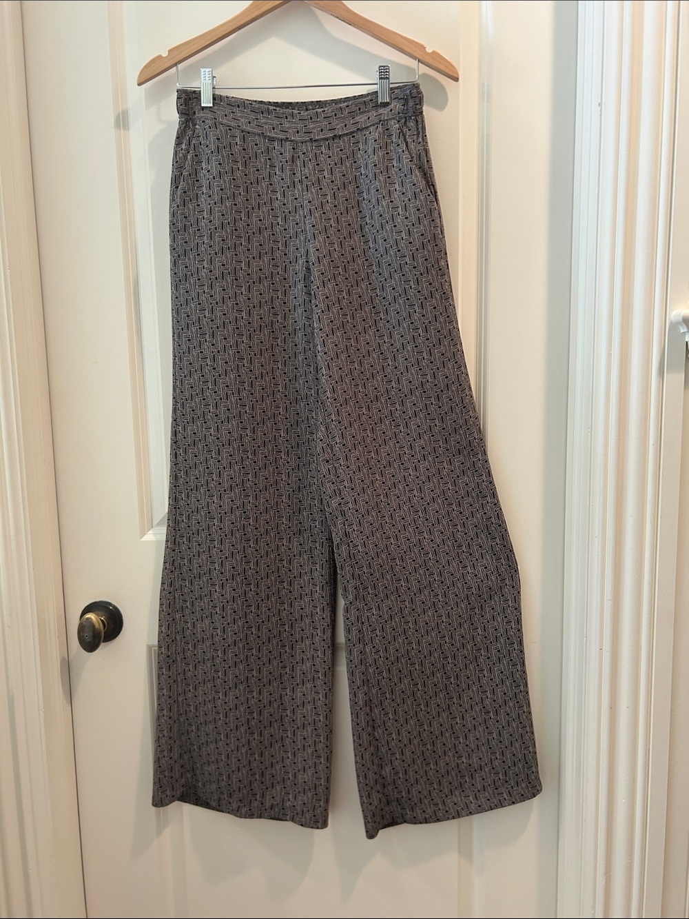 Joe Fresh PullOn Wide Leg Print elastic waistband Trouser Pants w/Pockets size S